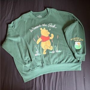 Hybrid Apparel Green Winnie the Pooh Crewneck Sweater